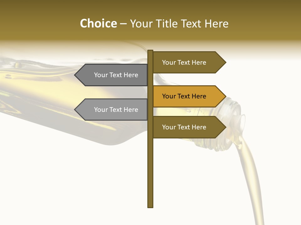 Pouring Olive Oil Isolated PowerPoint Template