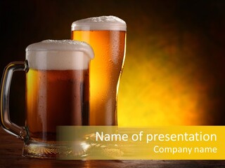 Wooden Object Alcohol PowerPoint Template
