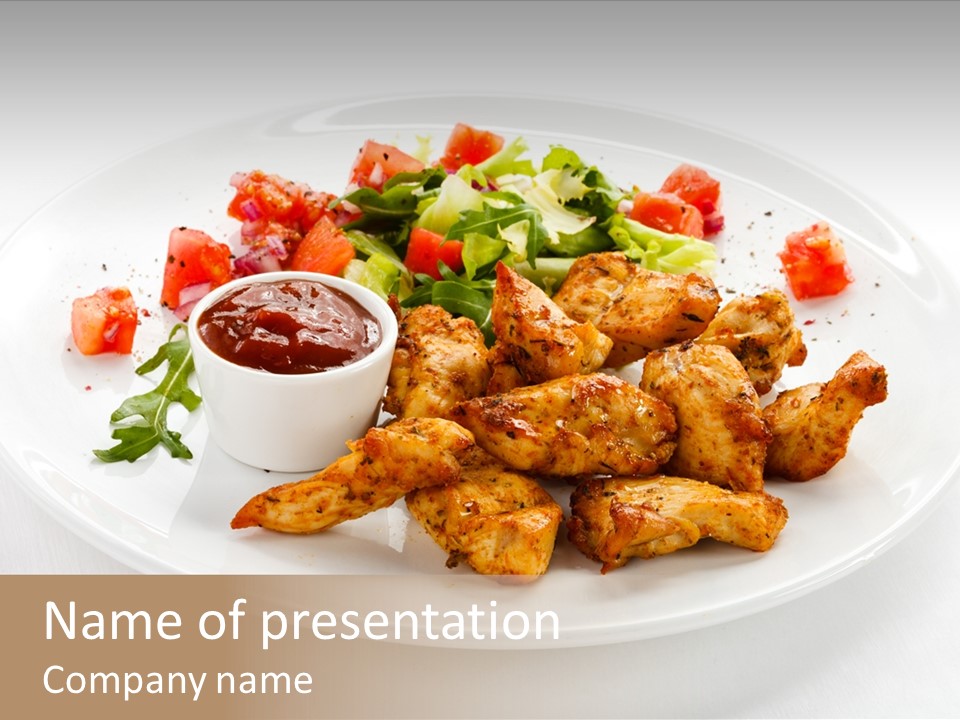 Lunch Barbecue Meat PowerPoint Template
