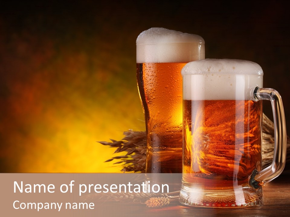Beaker Alcohol Wooden PowerPoint Template