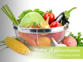 Leaf Juicy Cabbage PowerPoint Template