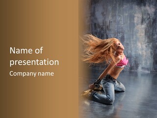 Action Motion Girl PowerPoint Template