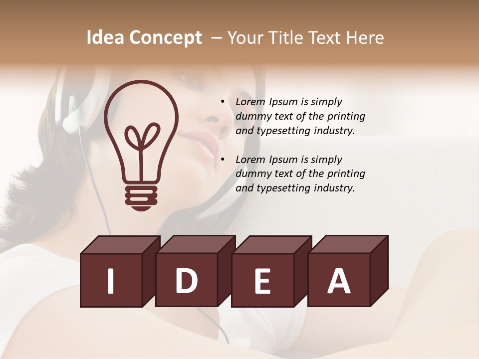 Comfort Young Girl PowerPoint Template