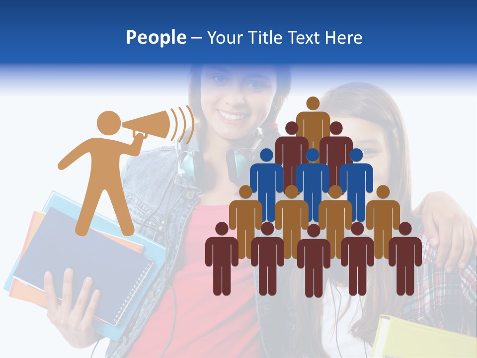 Friendly Embracing People PowerPoint Template