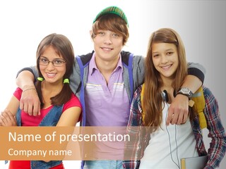 Cheerful Attractive Caucasian PowerPoint Template