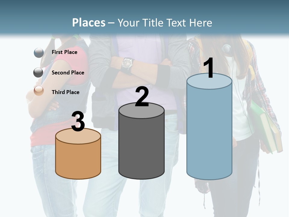 Crossed Female Person PowerPoint Template