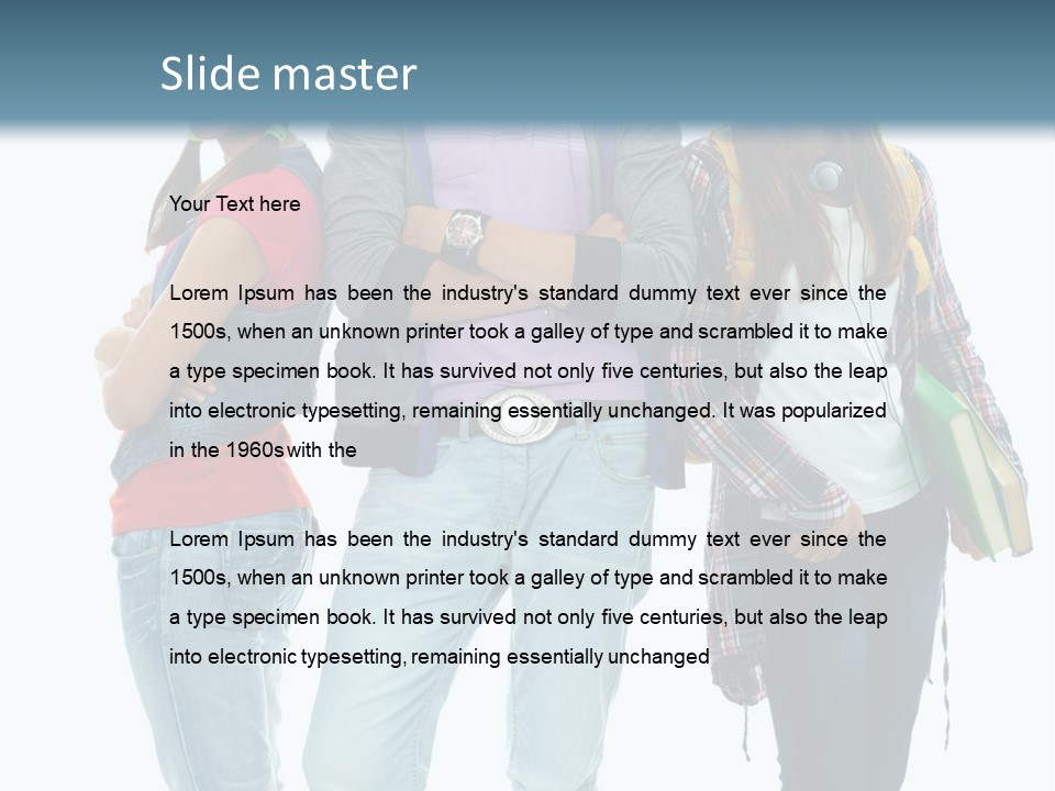 Crossed Female Person PowerPoint Template