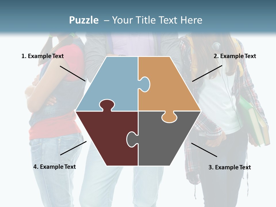 Crossed Female Person PowerPoint Template