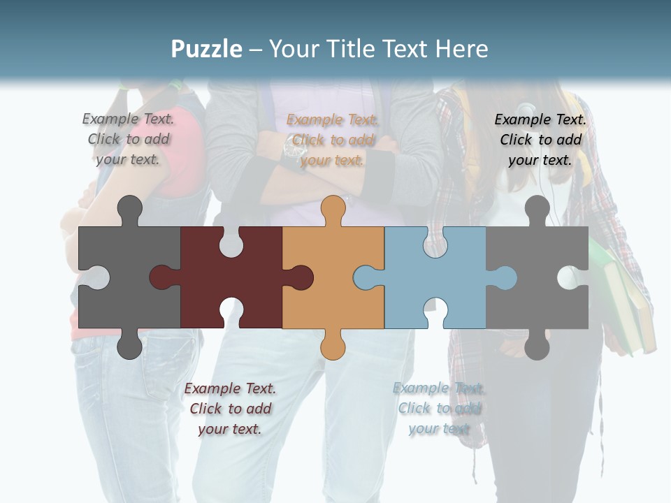 Crossed Female Person PowerPoint Template