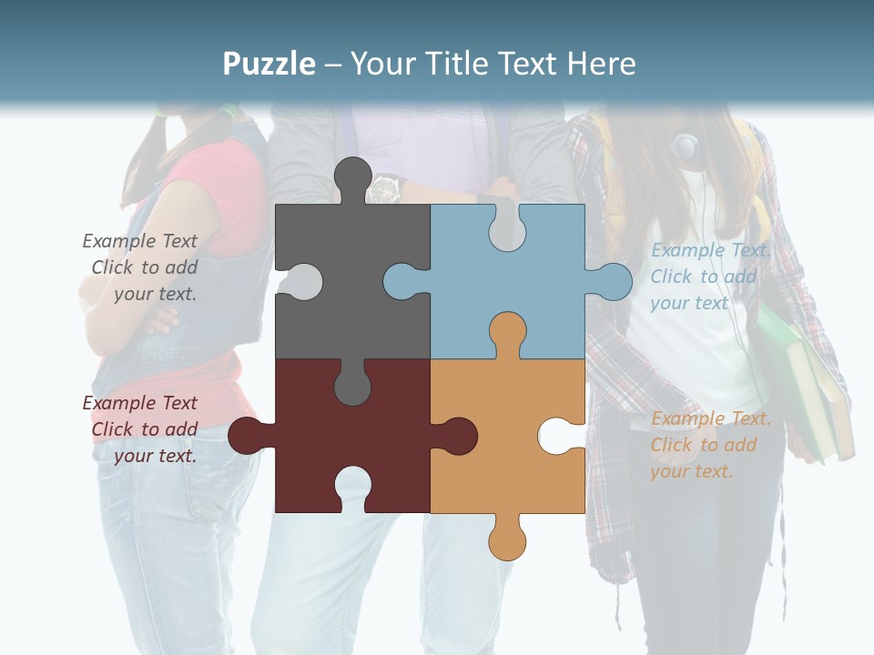 Crossed Female Person PowerPoint Template