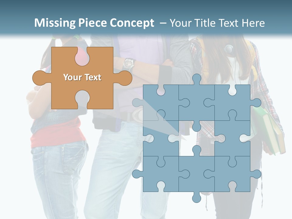 Crossed Female Person PowerPoint Template