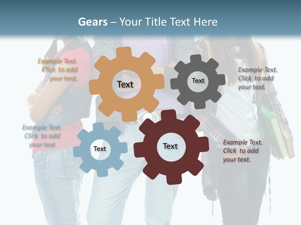 Crossed Female Person PowerPoint Template