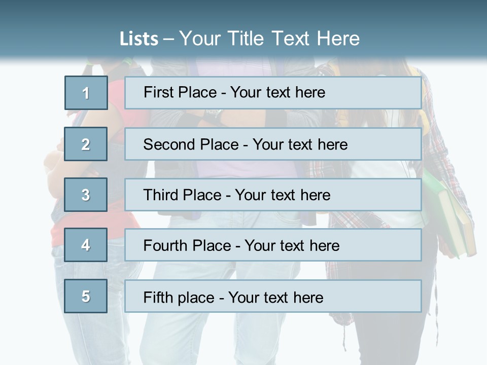 Crossed Female Person PowerPoint Template