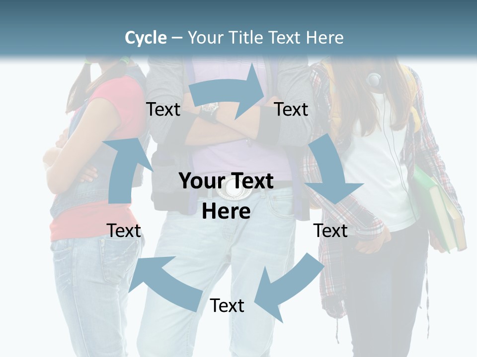 Crossed Female Person PowerPoint Template