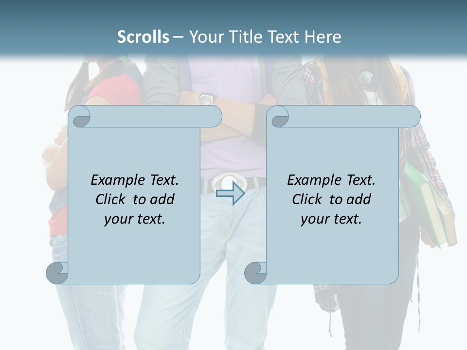 Crossed Female Person PowerPoint Template