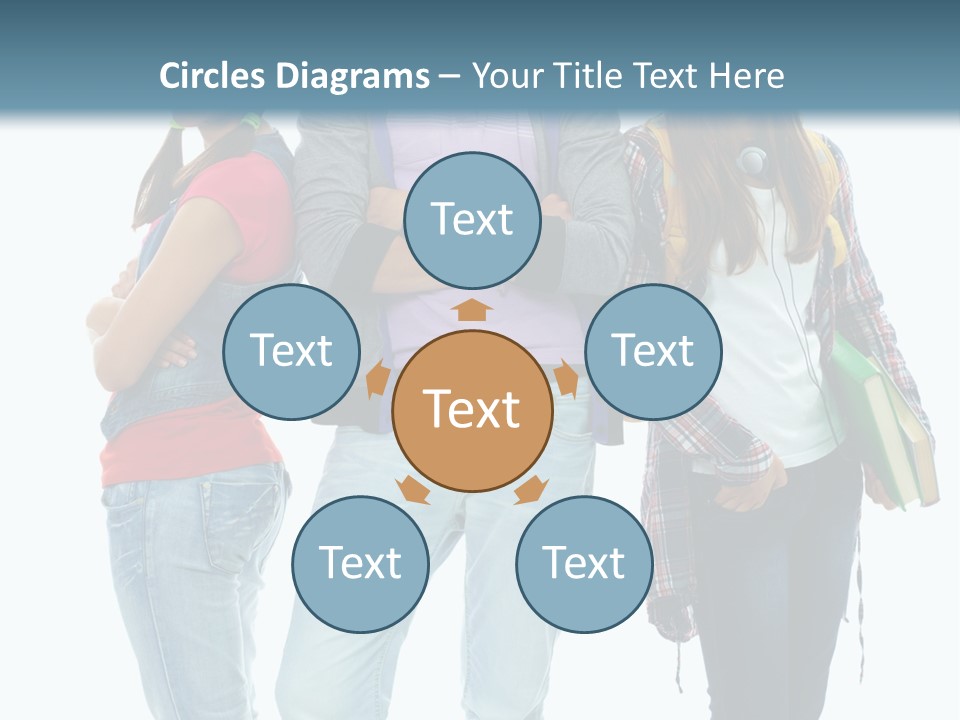 Crossed Female Person PowerPoint Template