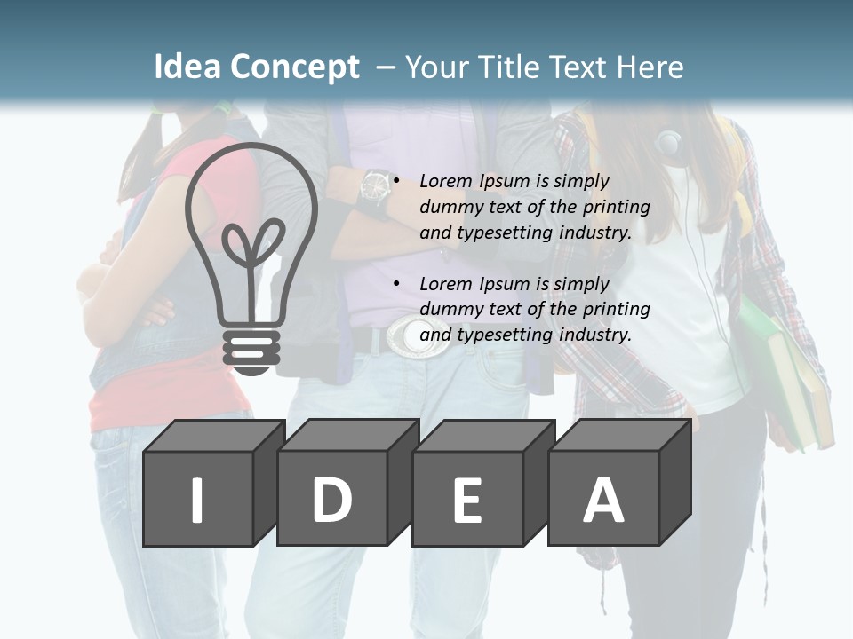 Crossed Female Person PowerPoint Template