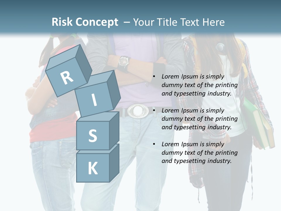 Crossed Female Person PowerPoint Template