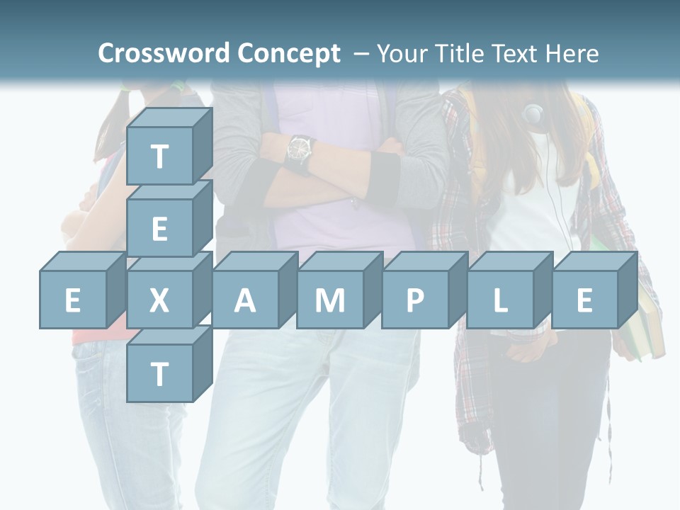 Crossed Female Person PowerPoint Template