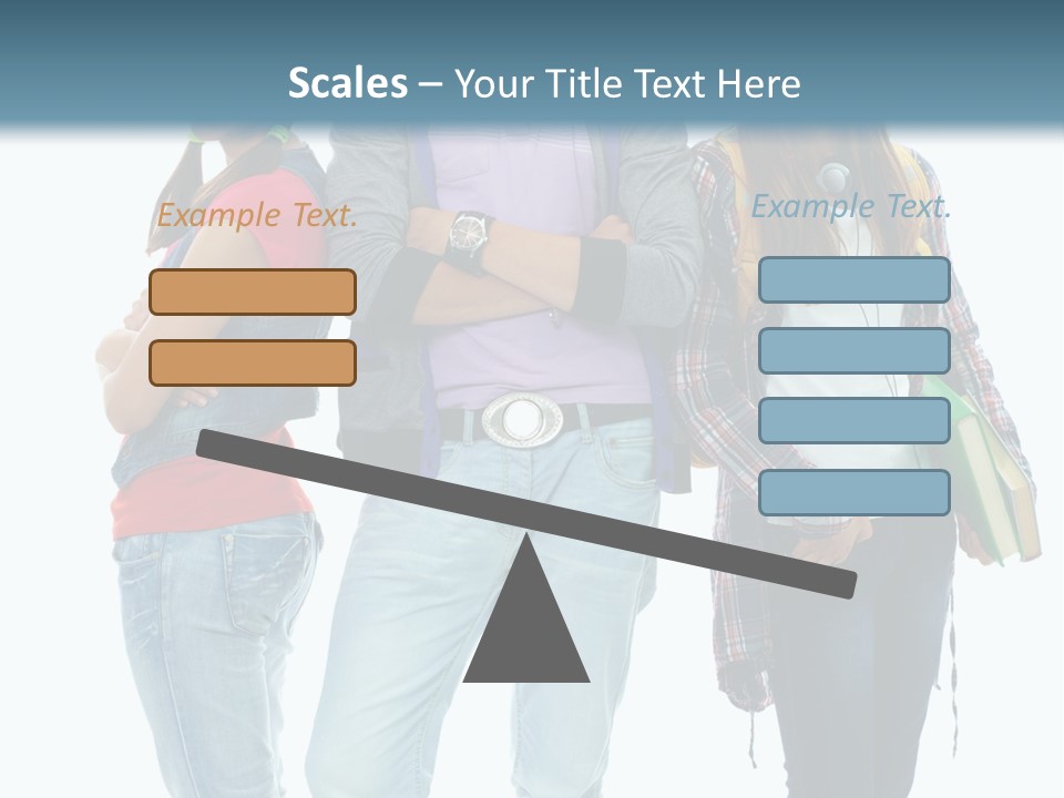 Crossed Female Person PowerPoint Template