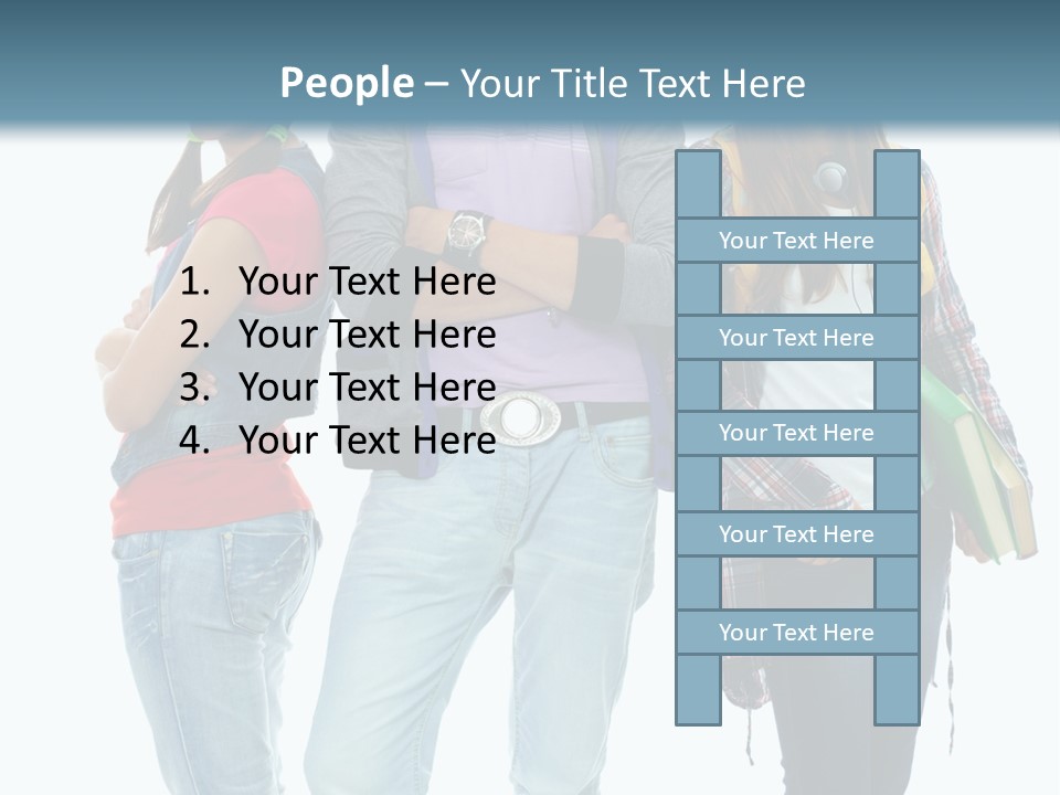 Crossed Female Person PowerPoint Template