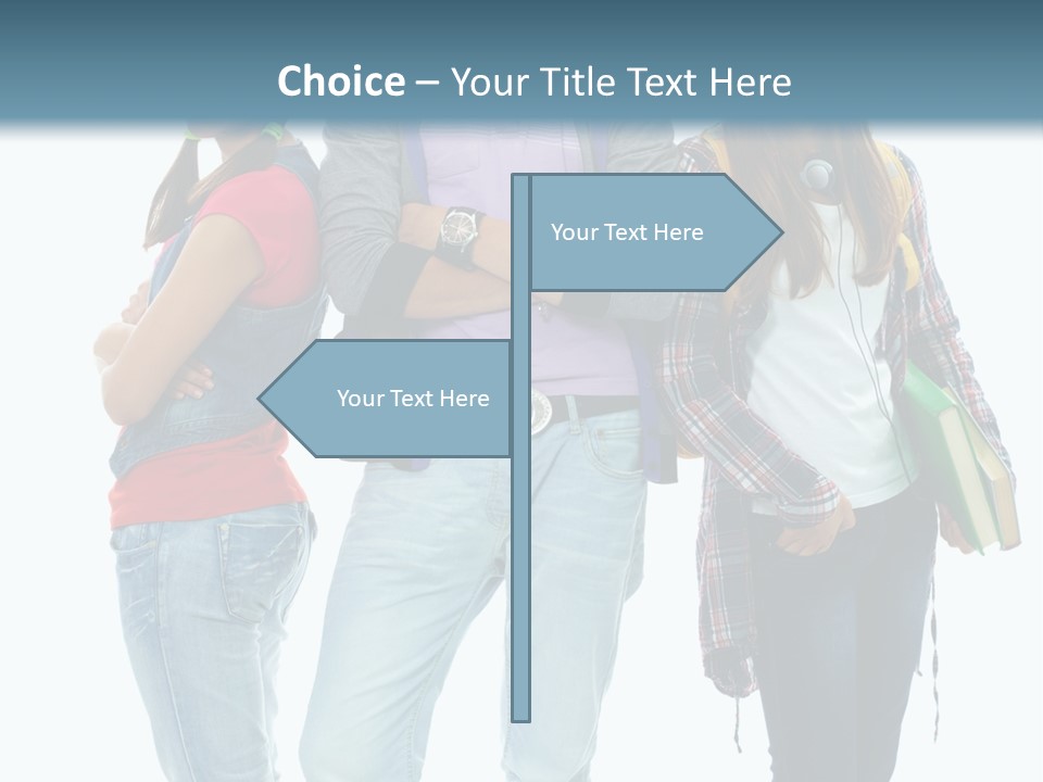 Crossed Female Person PowerPoint Template