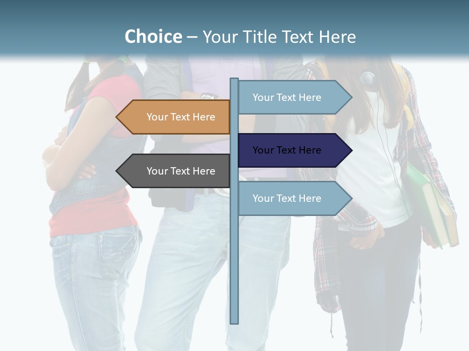 Crossed Female Person PowerPoint Template