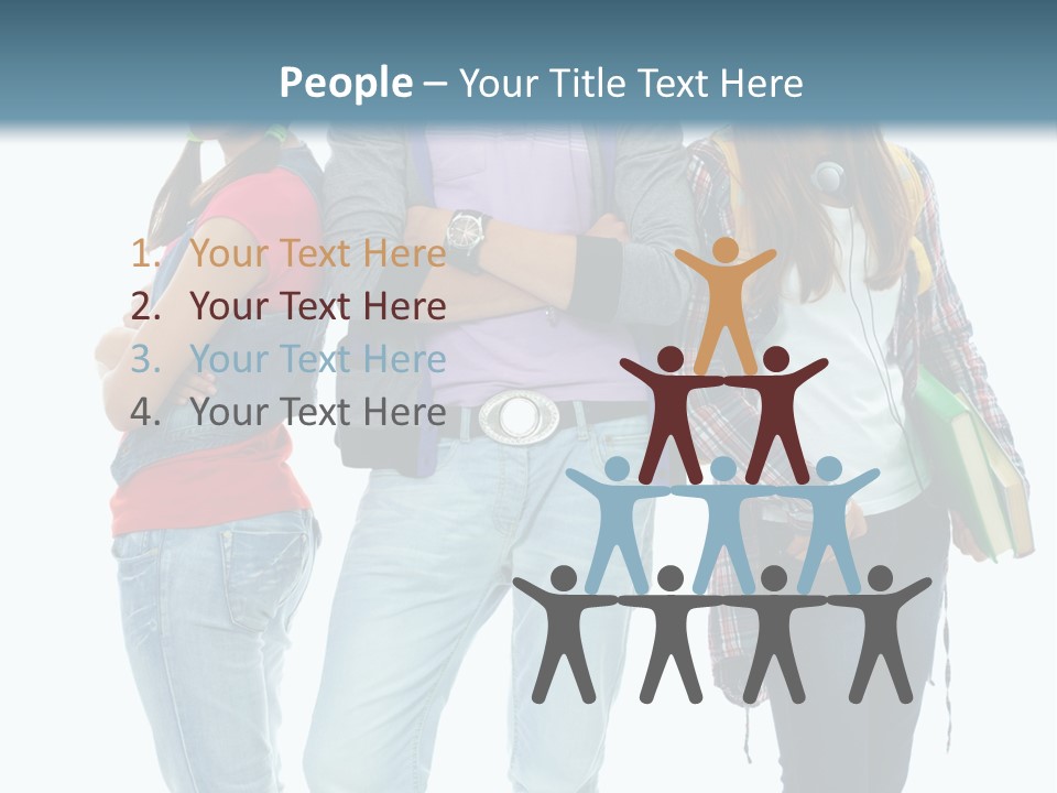 Crossed Female Person PowerPoint Template