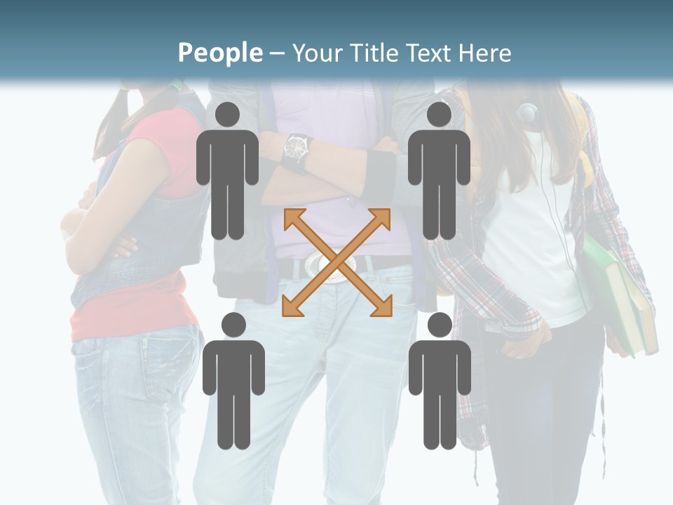 Crossed Female Person PowerPoint Template