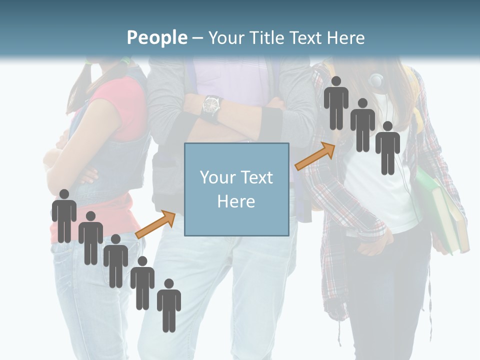 Crossed Female Person PowerPoint Template