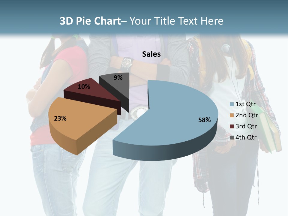 Crossed Female Person PowerPoint Template
