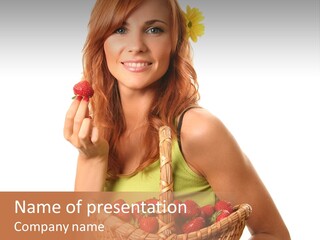 Eating Strawberry Breakfast PowerPoint Template