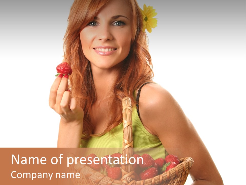 Eating Strawberry Breakfast PowerPoint Template