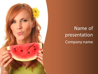 Attractive Person Green PowerPoint Template