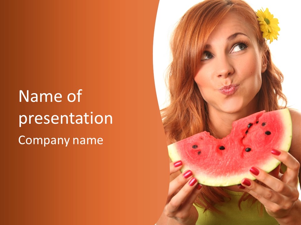 Juicy White Sweet PowerPoint Template