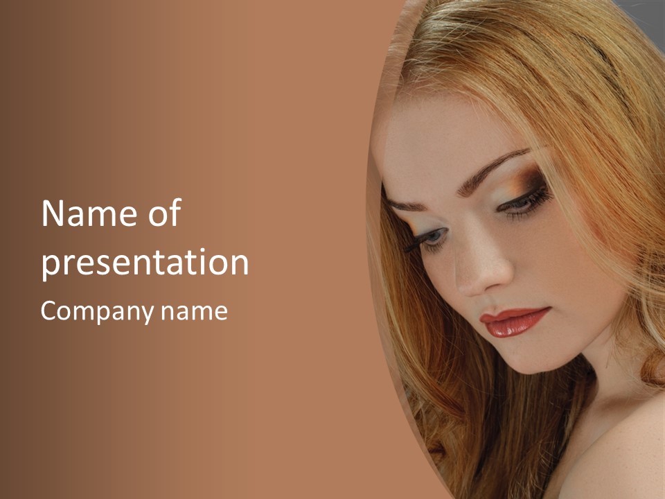 Female Attractive Hair PowerPoint Template