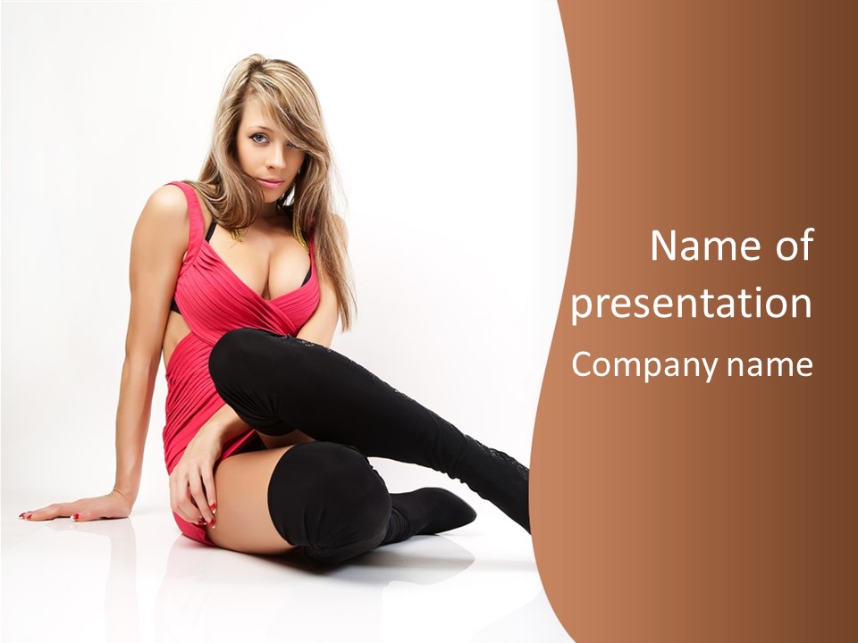Lady One Hand PowerPoint Template