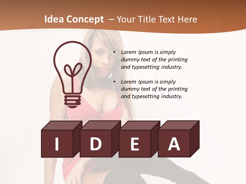 Lady One Hand PowerPoint Template
