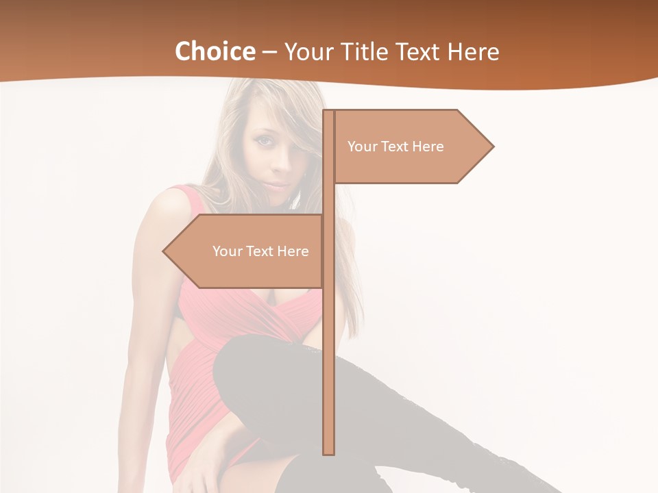 Lady One Hand PowerPoint Template