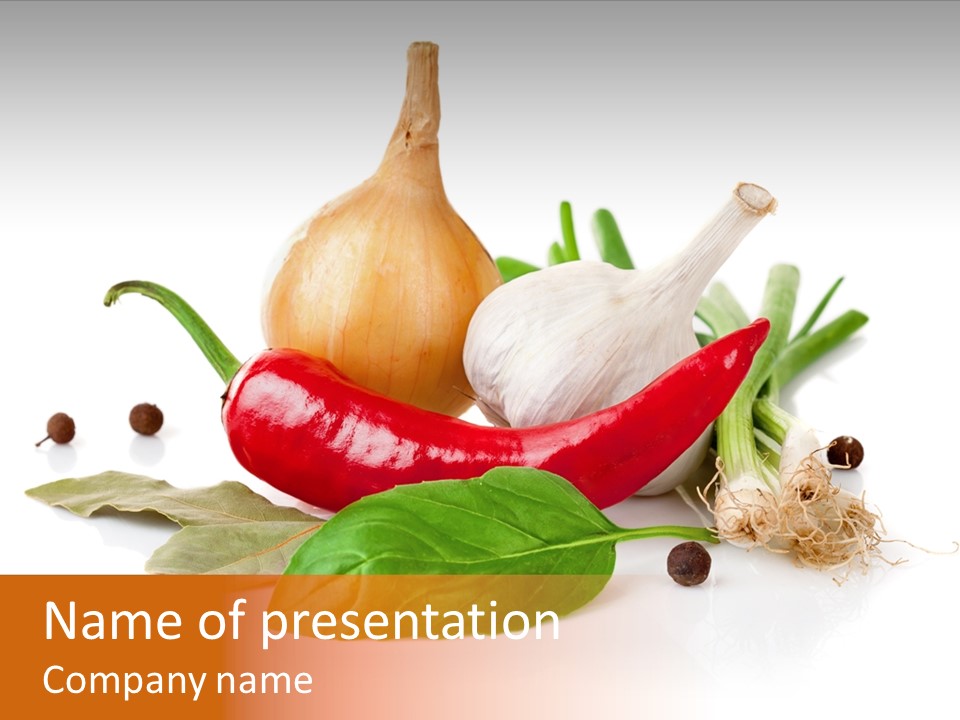 Red White Garlic PowerPoint Template