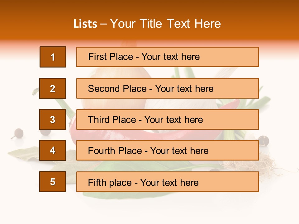 Red White Garlic PowerPoint Template