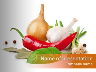 Nutrition Healthy Eating Bay Leaf PowerPoint Template