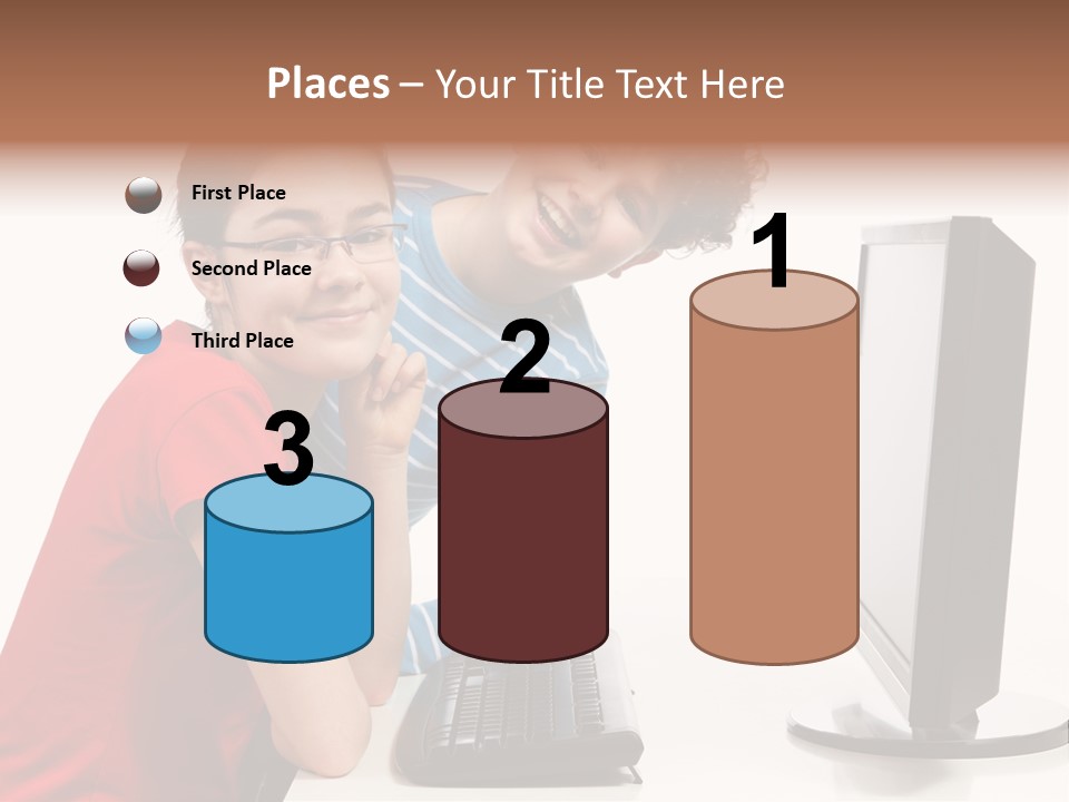 Studying Girl Schoolboy PowerPoint Template