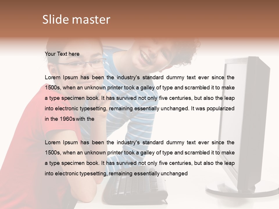 Studying Girl Schoolboy PowerPoint Template