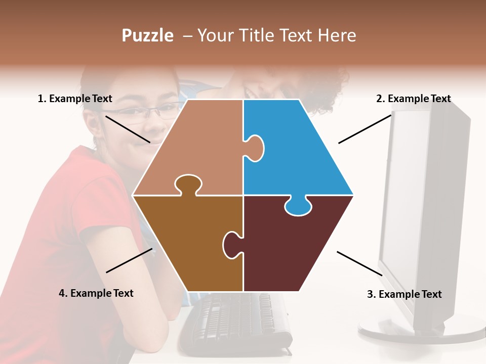 Studying Girl Schoolboy PowerPoint Template