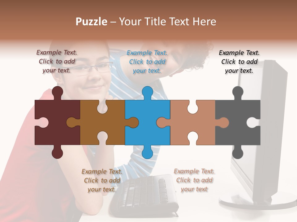 Studying Girl Schoolboy PowerPoint Template