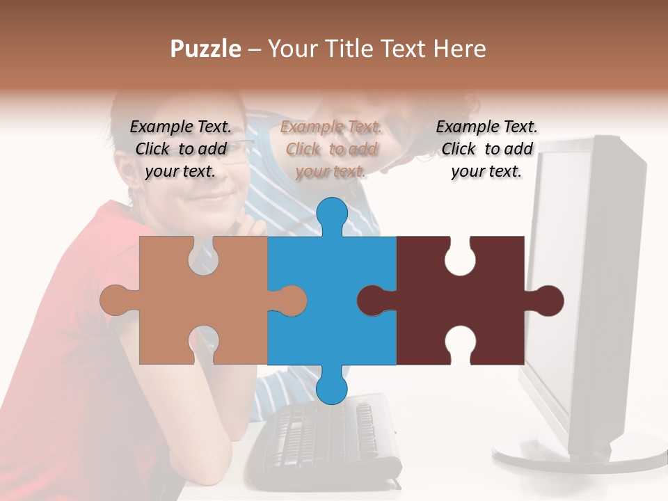 Studying Girl Schoolboy PowerPoint Template