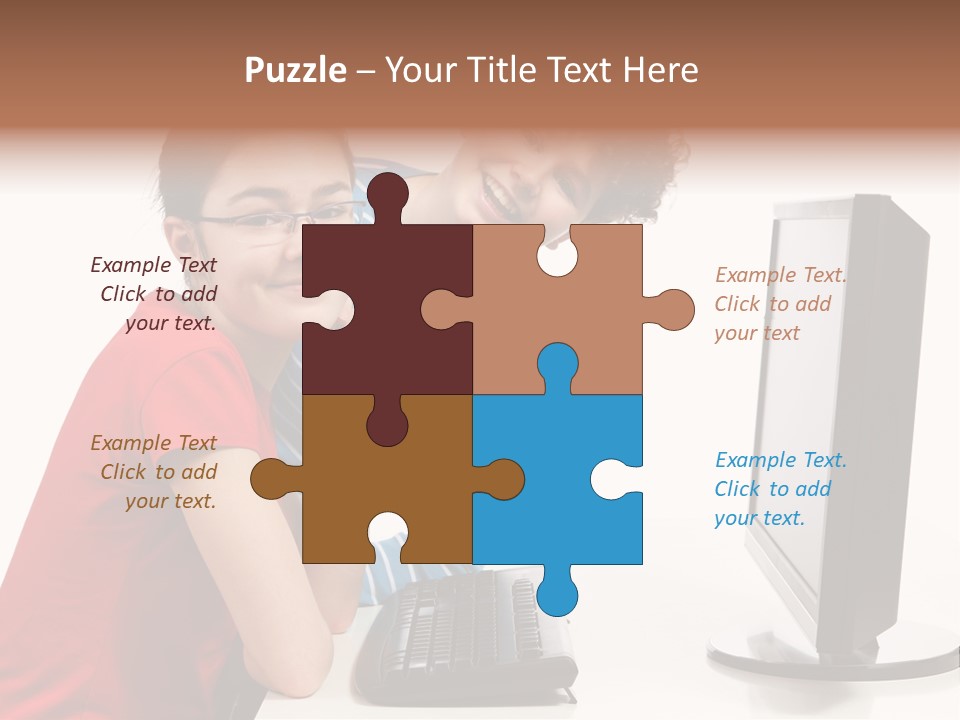 Studying Girl Schoolboy PowerPoint Template