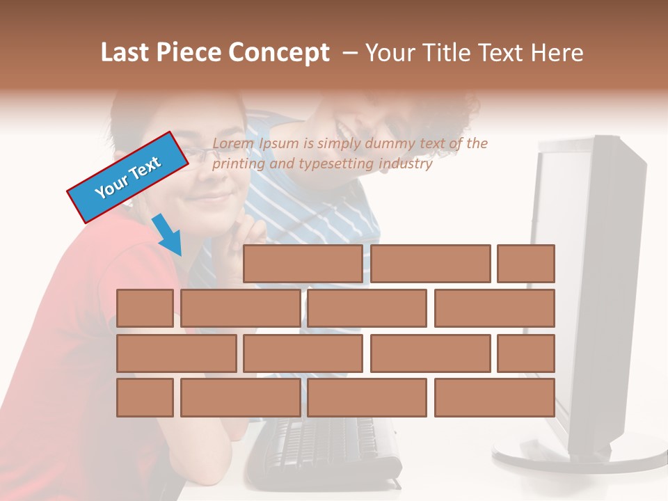 Studying Girl Schoolboy PowerPoint Template