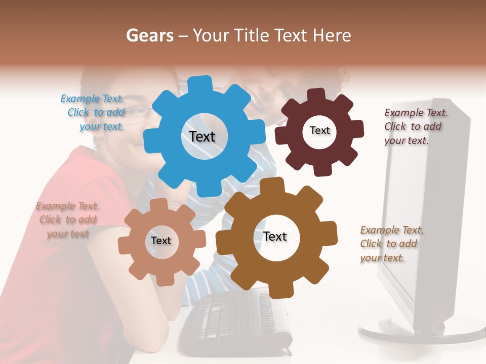 Studying Girl Schoolboy PowerPoint Template